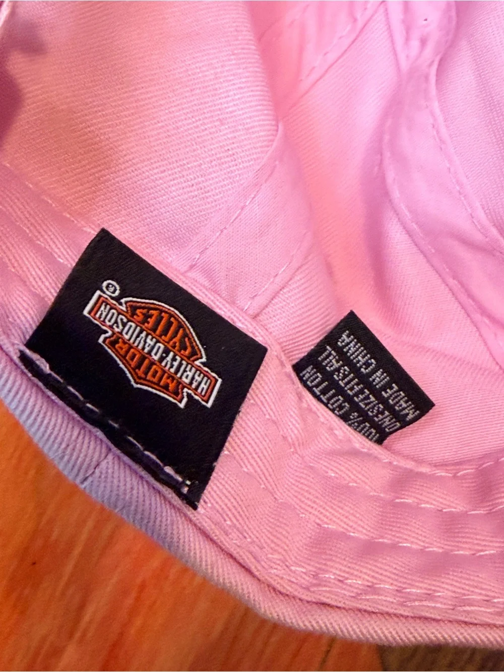 Womens Harley Davidson Pink Strapback Hat Cap Studded Bar And Shield Low Country